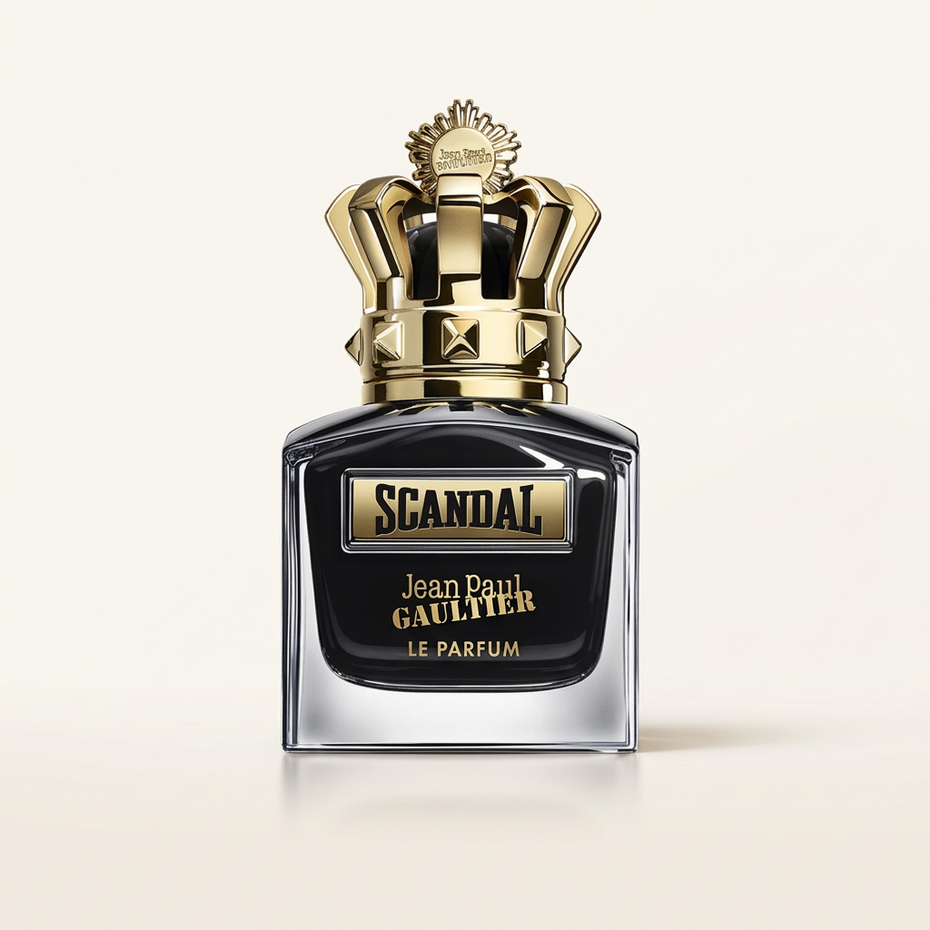 Flacon Scandal Le Parfum pour Homme sur fond blanc, visuel studio